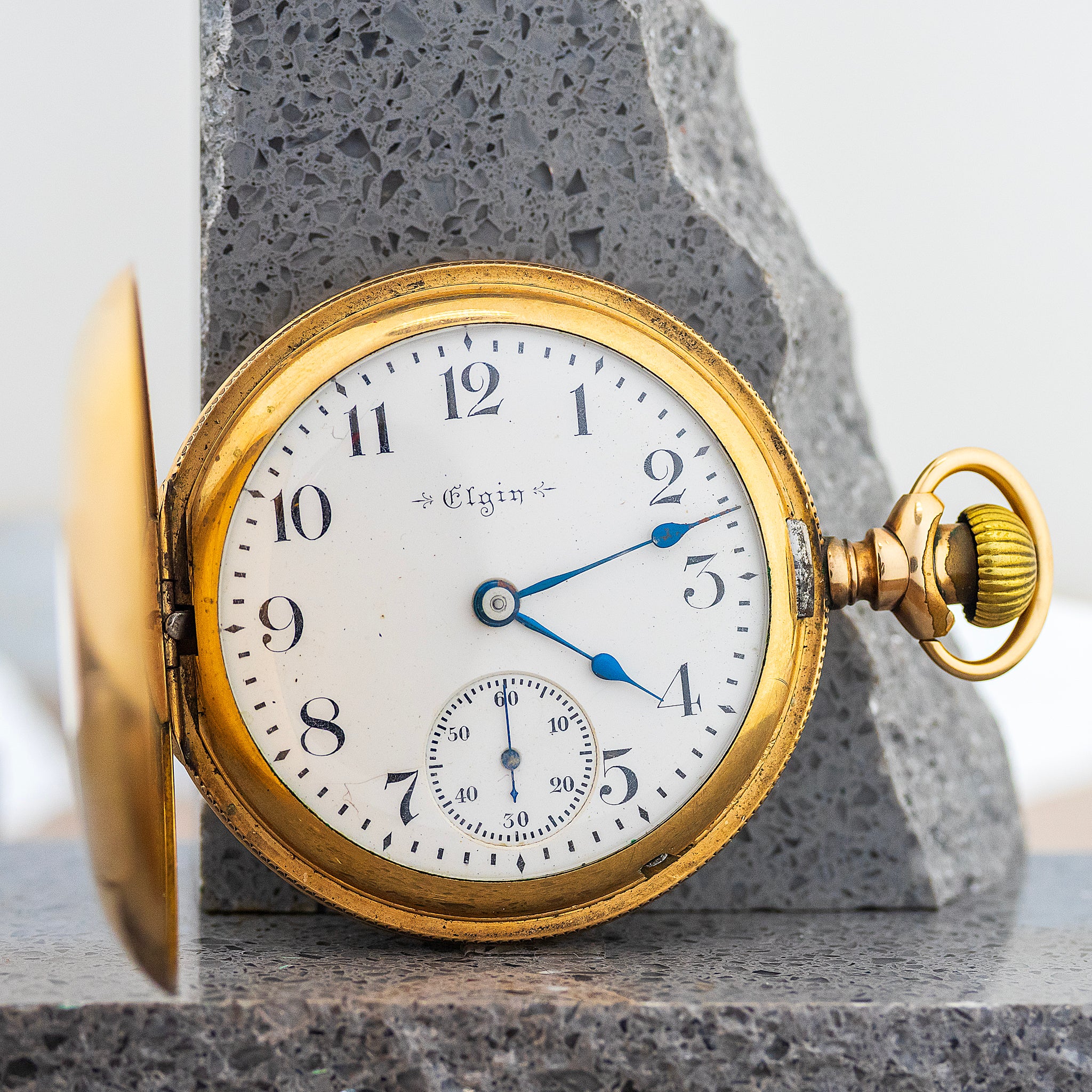 Gold Elgin Gm Wheeler 17 Jewel GM Wheeler Elgin Pocket Watch C1920